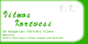 vilmos kortvesi business card